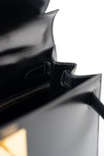 Kelly 28 Black Box Calfskin Leather Gold Hardware - Image 23