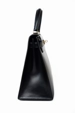 Kelly 28 Black Box Calfskin Leather Gold Hardware - Image 4
