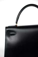 Kelly 28 Black Box Calfskin Leather Gold Hardware - Image 21