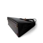 Kelly 28 Sellier Brown Box Calfskin Gold Plated T Circle Stamp - Image 4