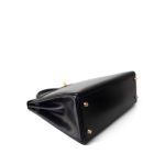 Kelly 32 Black Box Calfskin Gold Plated X Circle Stamp - Image 3