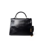 Kelly 32 Black Box Calfskin Gold Plated X Circle Stamp - Image 10