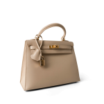 Kelly 25 Beige Box Calfskin Leather Gold Plated Hardware E Square Stamp - Image 7