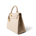 Kelly 25 Beige Box Calfskin Leather Gold Plated Hardware E Square Stamp - Image 5