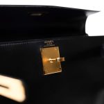 Kelly 28 Black Box Calfskin Gold Plated V Stamp - Image 11
