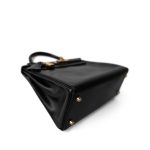 Kelly 28 Retourne Black Box Calfskin Leather Gold Plated Hardware A Square Stamp - Image 4