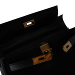 Kelly 28 Retourne Black Box Calfskin Leather Gold Plated Hardware A Square Stamp - Image 17
