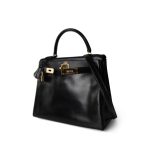 Kelly 28 Retourne Black Box Calfskin Leather Gold Plated Hardware A Square Stamp - Image 14