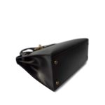 Kelly 28 Sellier Black Box Calfskin Gold Plated P Circle Stamp - Image 6