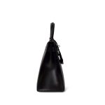Kelly 28 Sellier Black Box Calfskin Gold Plated P Circle Stamp - Image 8