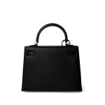 Kelly Sellier 25 Black Veau Epsom Leather Gold Plated Hardware C Stamp - Image 7