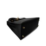 Kelly Sellier 25 Black Veau Epsom Leather Gold Plated Hardware C Stamp - Image 3