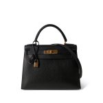 Kelly Sellier 28 Black Ardennes Gold Plated A Square Stamp