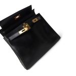 Vintage Kelly 28 Retourne Black Box Calfksin Gold Plated F Square Stamp - Image 21