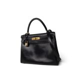 Vintage Kelly 28 Retourne Black Box Calfksin Gold Plated F Square Stamp - Image 3