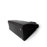 Vintage Kelly 28 Retourne Black Box Calfksin Gold Plated F Square Stamp - Image 6