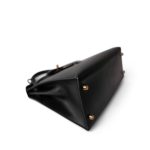 Vintage Kelly Sellier 28 Black Box Calfskin Gold Plated Y Circle Stamp - Image 9