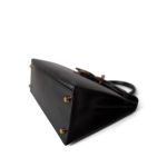 Vintage Kelly Sellier 28 Black Box Calfskin Gold Plated Y Circle Stamp - Image 8