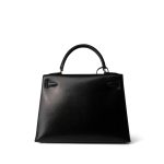 Vintage Kelly Sellier 28 Black Box Calfskin Gold Plated Y Circle Stamp - Image 3