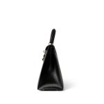 Vintage Kelly Sellier 28 Black Box Calfskin Gold Plated Y Circle Stamp - Image 4