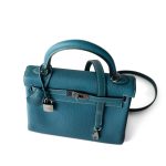 Hermes Kelly 25 Blue Jean Veau Togo Leather Palladium Plated Y Stamp - Image 6