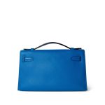 Kelly Pochette Swift Blue Zanzibar Palladium Hardware D stamp - Image 7