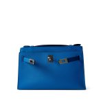 Kelly Pochette Swift Blue Zanzibar Palladium Hardware D stamp - Image 2