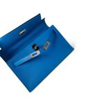 Kelly Pochette Swift Blue Zanzibar Palladium Hardware D stamp - Image 9