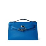 Kelly Pochette Swift Blue Zanzibar Palladium Hardware D stamp - Image 3