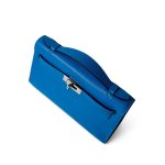 Kelly Pochette Swift Blue Zanzibar Palladium Hardware D stamp - Image 6