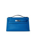 Kelly Pochette Swift Blue Zanzibar Palladium Hardware D stamp