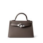 Hermes Kelly Mini II Etain (greige) Veau Epsom Leather Palladium plated Y Stamp - Image 5