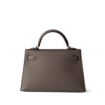 Hermes Kelly Mini II Etain (greige) Veau Epsom Leather Palladium plated Y Stamp - Image 9