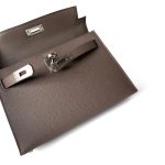 Hermes Kelly Mini II Etain (greige) Veau Epsom Leather Palladium plated Y Stamp - Image 3