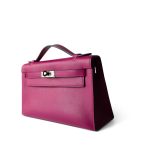 Kelly Pochette Rose Pourpre Swift Palladium Plated Hardware C Stamp - Image 5