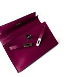 Kelly Pochette Rose Pourpre Swift Palladium Plated Hardware C Stamp - Image 7