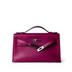 Kelly Pochette Rose Pourpre Swift Palladium Plated Hardware C Stamp - Image 4