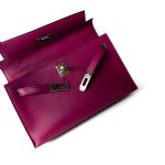 Kelly Pochette Rose Pourpre Swift Palladium Plated Hardware C Stamp - Image 13