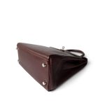 Kelly 25 Retourne Rouge H Chèvre Palladium Plated I Square Stamp - Image 6