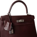 Kelly 25 Retourne Rouge H Chèvre Palladium Plated I Square Stamp - Image 16