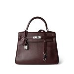 Kelly 25 Retourne Rouge H Chèvre Palladium Plated I Square Stamp - Image 18