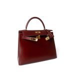 Kelly 28 Rouge Box Calfskin Gold Plated V Stamp - Image 21