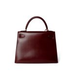 Kelly 28 Rouge Box Calfskin Gold Plated V Stamp - Image 5