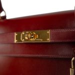Kelly 28 Rouge Box Calfskin Gold Plated V Stamp - Image 6