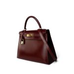 Kelly 28 Rouge Box Calfskin Gold Plated V Stamp - Image 11
