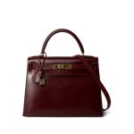 Kelly 28 Rouge Box Calfskin Gold Plated V Stamp - Image 23