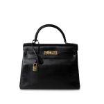 Kelly Retourne Black Box Calfskin Gold Plated Y Stamp