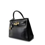 Kelly Retourne Black Box Calfskin Gold Plated Y Stamp - Image 5