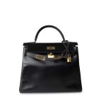 Kelly Retourne Black Box Calfskin Gold Plated Y Stamp - Image 17