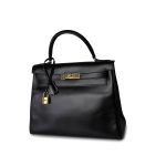 Kelly Retourne Black Box Calfskin Gold Plated Y Stamp - Image 4